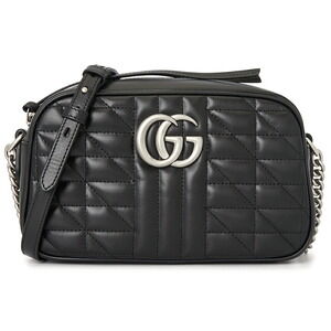 Gucci GG Marmont camera bag in black matelasse leather